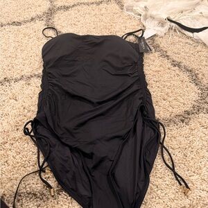 La Blanca Charcoal One Piece bathing suit